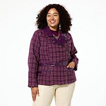 "As Is" C Wonder by Christian Siriano Tweed and Faux Leather Moto J...
