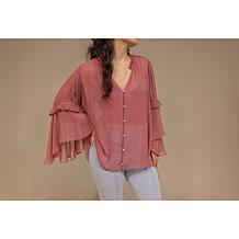 "As Is" C Wonder Chiffon Drama Top