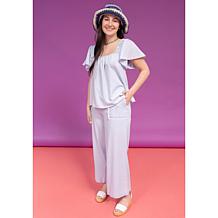 "As Is" C Wonder Denim Shirting Wide-Leg Pant