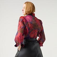 "As Is" C. Wonder Printed Bow Blouse