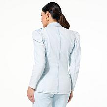 "As Is" C Wonder Puff-Shoulder Denim Blazer
