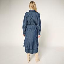 "As Is" C Wonder Ruffled Denim Dress