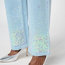 "As Is" C Wonder Sequin Wide-Leg Jean
