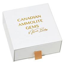 "As Is" Canadian Ammolite Gems Strlng Slvr Ammlite & Mthr-of-Pearl Rng