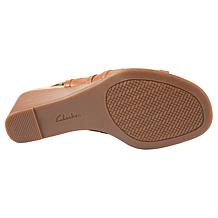 "As Is" Clarks Collection Emmalae Hope Leather Wedge Sandal