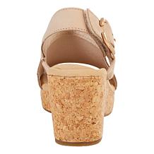 "As Is" Clarks Collection Giselle Rose Nubuck Wedge Sandal