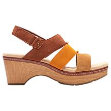 "As Is" Clarks Collection Seannah Glow Suede Wedge Sandal