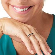 "As Is" Colleen Lopez 1/4ctw Colored Diamond Sterling Heart Band Ring