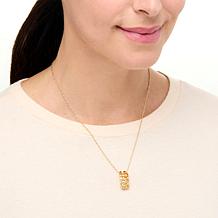 "As Is" Colleen Lopez Colored Gemstone & White Zircon Pendant w/ Chain