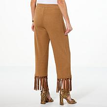 "As Is" Colleen Lopez Cropped Pant with Knotted Fringe Hem