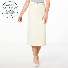 "As Is" Colleen Lopez Faux Leather Midi Pencil Skirt