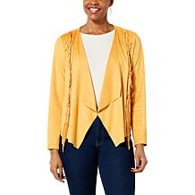 "As Is" Colleen Lopez Faux Suede Fringe Jacket