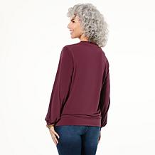 "As Is" Colleen Lopez Knit Top with Fringe