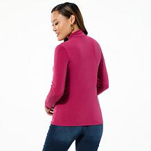"As Is" Colleen Lopez Long Sleeve Ruched Mock Neck Top