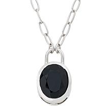 "As Is" Colleen Lopez Oval Gemstone Paperclip Chain Necklace