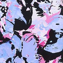 "As Is" Colleen Lopez Printed Mixed Media Cold Shoulder Dress