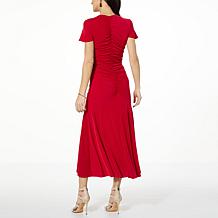 "As Is" Colleen Lopez Ruched Flutter-Sleeve Dress 