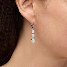 "As Is" Colleen Lopez Sterling Silver 3-Stone Leverback Drop Earrings