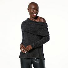 "As Is" Colleen Lopez Super Soft Convertible Shimmer Sweater