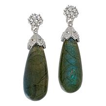 "As Is" Colleen Lopez Teardrop Briolette Gemstone Drop Earrings