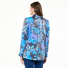 "As Is" Colleen Lopez Woven Blazer with Zippered Sleeve Detail