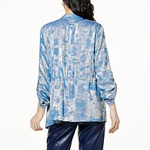 "As Is" Colleen Lopez Woven Cascade Front Jacket