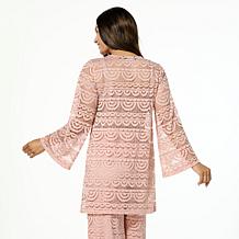 "As Is" Colleen Lopez Woven Lace V-Neck Tunic