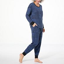 "As Is" Comfort Code Ribbed Detail Waffle Knit Jogger PJ Set