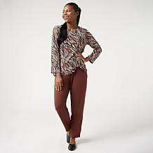 "As Is" Comfort Code Stretch Jersey Knot Front Tunic