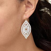 "As Is" Connie C Carroll Jewelry Julia Mother-of-Pearl Carved Earrings