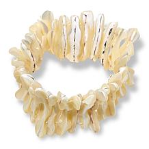 "As Is" Connie C. Carroll Jewelry Moanna Shell Freeform Strtch Brcelet