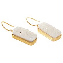 "As Is" Connie Craig Carroll Delilah White Drusy Quartz Drop Earrings