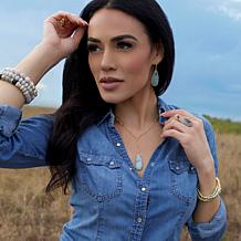"As Is" Connie Craig Carroll Jewelry Reid Pear Gemstone Drop Earrings