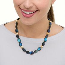 "As Is" Connie Craig Carroll Jewlry Essia Labradrite 20" Beaded Ncklce
