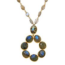 "As Is" Connie Craig Carroll Monroe Labradorite Wreath Drop Necklace
