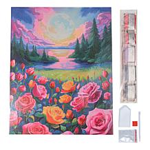 "As Is" Craft Buddy Crystal Art Set of 2 Framed Canvas Kits