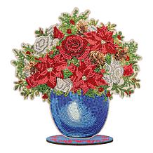 "As Is" Craft Buddy Crystal Art Wooden Floral Vase Decoration