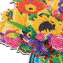 "As Is" Craft Buddy Crystal Art Wooden Floral Vase Decoration