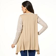 "As Is" DG2 by Diane Gilman Combo Textured Tweed & Jersey Knit Dram...