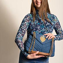 "As Is" DG2 by Diane Gilman Denim Envelope Bag with Adjustable Chain 