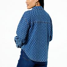 "As Is" DG2 by Diane Gilman Diamond Laser Relaxed Denim Jacket