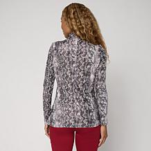 "As Is" DG2 by Diane Gilman Draped Mock Neck Top