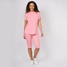 "As Is" DG2 by Diane Gilman Everyday Jersey Crewneck Embellished Tee