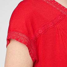 "As Is" DG2 by Diane Gilman Everyday Jersey Lace Trimmed Knit Top