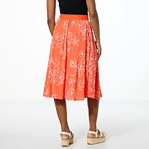 "As Is" DG2 by Diane Gilman Floral Print Midi Skirt