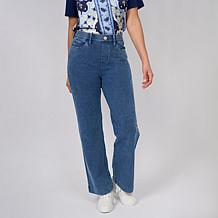 "As Is" DG2 by Diane Gilman Knit Flex Denim Pull-On Wide-Leg Pant