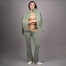 "As Is" DG2 by Diane Gilman Knit Flex Zip-Front Seamed Jacket