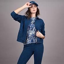 "As Is" DG2 by Diane Gilman Knit Flex Zip-Front Seamed Jacket