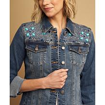 "As Is" DG2 by Diane Gilman Legacy Embellished Stretch Denim Jean J...