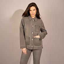 "As Is" DG2 by Diane Gilman Lux Touch Denim Patch Pocket Utility Ja...